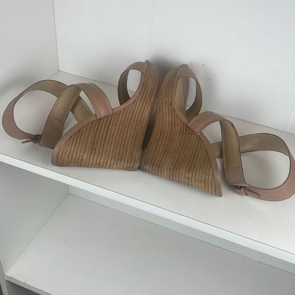 Sole Society Leather Ankle Wrap Wedge Sandals 7 - Picture 3 of 11